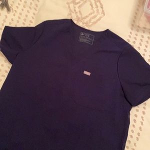Figs Navy Blue Catarina Scrub Top XL